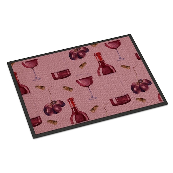 Carolines Treasures Red Wine on Linen Indoor or Outdoor Mat, 24 x 36 in. BB5195JMAT - main